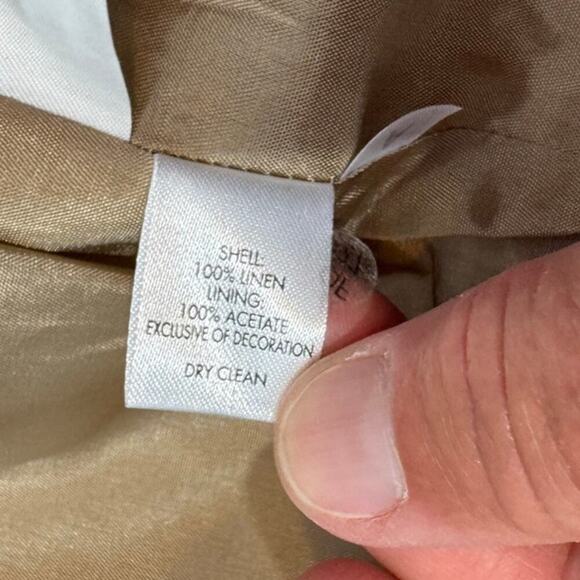 Ann Taylor LOFT 100% Linen mini skirt, NWT; Beige Linen, NWT, size 14 - Picture 6 of 10